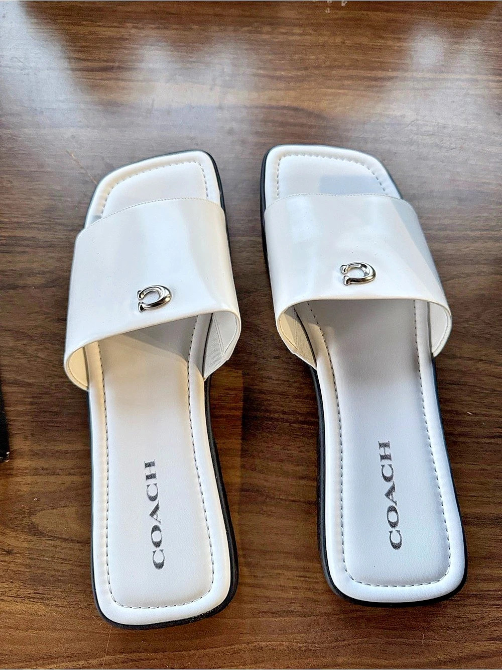 Coach Florence Slide Sandal White US 11 B